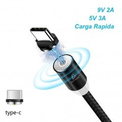 Cable Magnético Iman 3en1 Carga Rápida Usb tipo C Cable usb tipo C de iman Cable Cargador