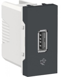Toma USB 2.0 para carga 1 A. Grafito