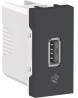 Toma USB 2.0 para carga 1 A. Grafito