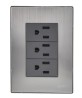 Placa Inox Con 3 Contactos De 1 Modulo