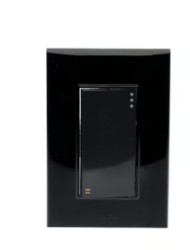Placa Lugano de 3 Modulos con 1 Apagador Escalera Acabado Negro