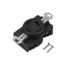 Contacto sencillo 1/2 vuelta industrial negro