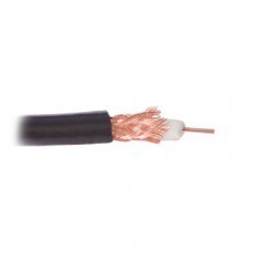 (Price per meter) RG59 cable, central conductor of 20 gauge copper wire, shielded with 80% copper braided mesh