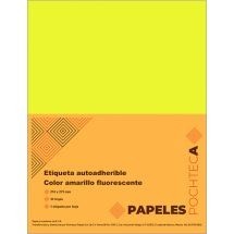 Etiqueta adhesiva tamaño carta amarilla fluorescente