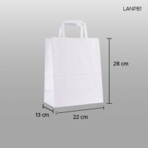 Bolsa de papel blanco con asa 22x28x13cm