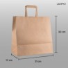 Bolsa de papel craft (kraft) con asa 31x30x17cm