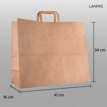 Bolsa de papel craft (kraft) con asa 41x34x16cm