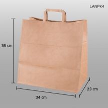 Bolsa de papel craft (kraft) con asa 34x35x23cm