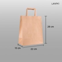 Bolsa de papel craft (kraft) con asa 22x28x13cm