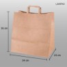 Bolsa de papel craft (kraft) con asa 34x35x23cm