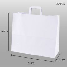 Bolsa de papel blanco con asa 41x34x16cm