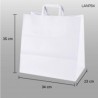 Bolsa de papel blanco con asa 34X35X23cm