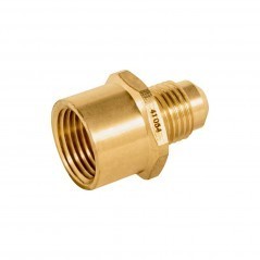 Niple Cople tipo Campana para gas tubo de gas 1/2" FLARE MACHO a 3/8" NPT HEMBRA de laton Acoplador de Gas
