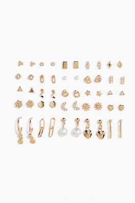 25 pares de aretes y aretes de botón