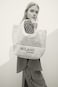 Bolso Shopper de paja con bordado