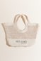 Bolso Shopper de paja con bordado