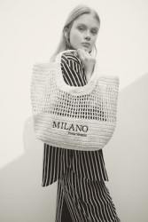 Bolso Shopper de paja con bordado
