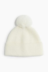 Gorro en tejido acanalado con pompón