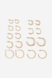 9 pares de aretes de aro