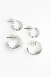 2 Pares de aretes de aro