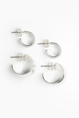 2 Pares de aretes de aro