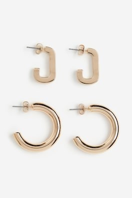 2 Pares de aretes de aro