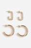 2 Pares de aretes de aro