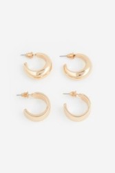 2 pares de aretes de aro