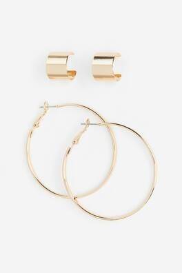 2 pares de aretes de aro