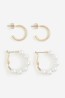 2 Pares de aretes de aro