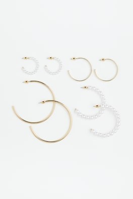 4 pares de aretes de aro