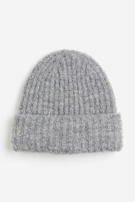 Gorro en tejido acanalado de bouclé