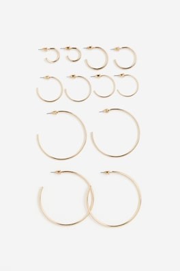 6 pares de aretes de aro