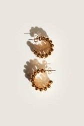 Aretes de aro con chapa de oro