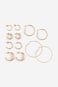 6 pares de aretes de aro