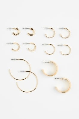 6 pares de aretes de aro