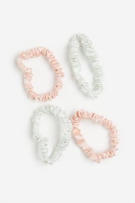 4-pack de scrunchies en seda
