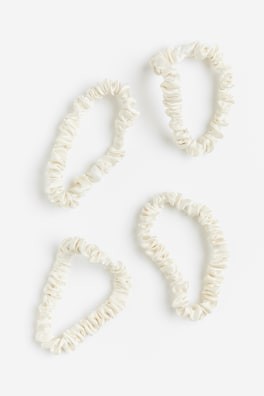 4-pack de scrunchies en seda