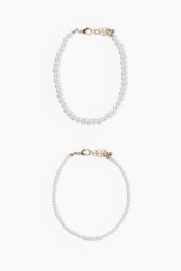 2-pack Pulseras para el tobillo con cuentas