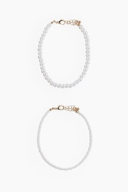 2-pack Pulseras para el tobillo con cuentas