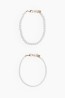 2-pack Pulseras para el tobillo con cuentas