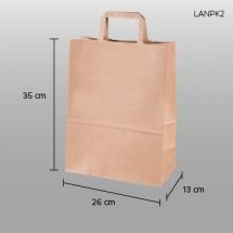 Bolsa de papel craft (kraft) con asa 26x35x13cm
