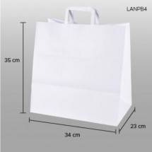 Bolsa de papel blanco con asa 34X35X23cm
