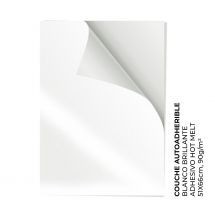 Couche Autoadherible Blanco Brillante con adhesivo Hot Melt
