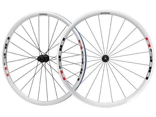 Set de Ruedas Armadas Ruta WH-R501-30 8-9-10 Velocidades Blanca Roja