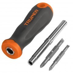 Desarmador con 4 puntas intercambiables Desarmador Multijuego TRUPER con mango Confort puntillas Magneticas
