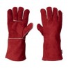 Guantes para soldador rojos Guantes para soldar de carnaza con forro de algodon y uniones con carnaza