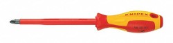 KNIPEX Desarmador, 8-7/16", Ergonómico, 3-15/16", 11/16", Pozidriv